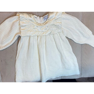 Vintage sweater baby dress square satin collar embroidered sweater dress 24 mon￼